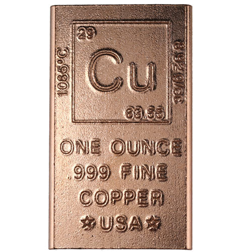 1 oz Copper Bar Elemental D.B.Metals