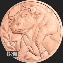 Load image into Gallery viewer, 1 oz Copper Round - Bull &amp; Bear
