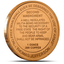 Load image into Gallery viewer, 1 oz Copper Round - 2nd Amendment
