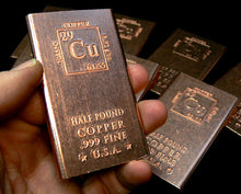 Load image into Gallery viewer, 1/2 Pound Copper Bar - Elemental
