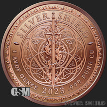 Load image into Gallery viewer, 1 oz Copper Round - Don&#39;t Tread on Me Silver Shield
