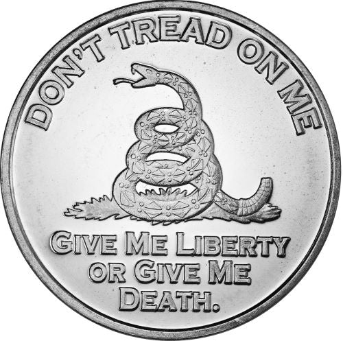 1 oz Silver Round - Don't Tread on Me Rattlesnake