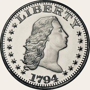 1 oz Silver Round - Flowing Hair Dollar