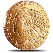 Load image into Gallery viewer, 1 oz Copper Round - Incuse Indian
