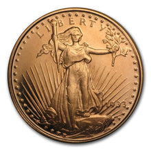 Cargar imagen en el visor de la galería, Ronda de Cobre de 1 oz - Saint Gaudens
