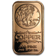 Load image into Gallery viewer, 1 oz Copper Bar - Walking Liberty
