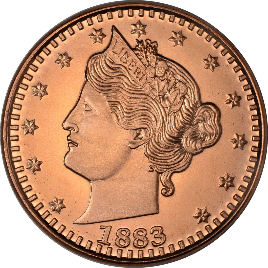 1 oz Copper Round - 1883 Liberty V