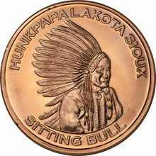 Load image into Gallery viewer, 1 oz Copper Round - Sitting Bull
