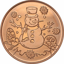 Load image into Gallery viewer, 1 oz Copper Round - Snowman
