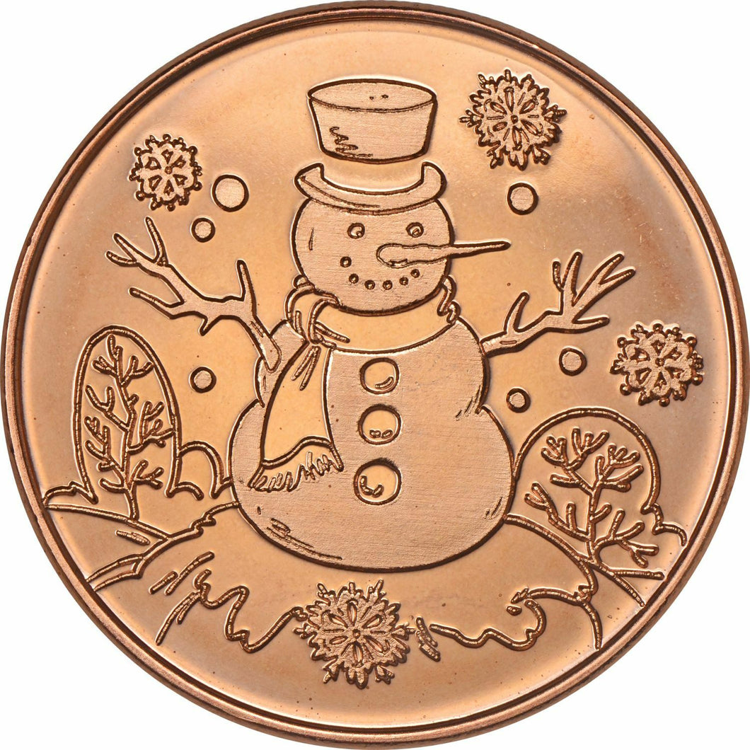 1 oz Copper Round - Snowman