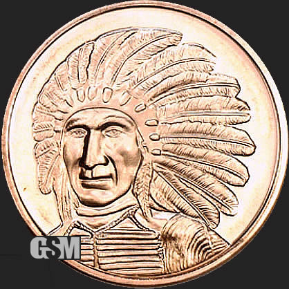 1 oz Copper Round - Red Cloud