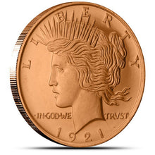 Load image into Gallery viewer, 1 oz Copper Round - Peace Dollar
