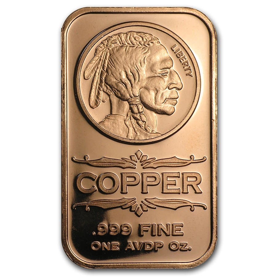 1 oz Copper Bar - Indian Head – D.B.Metals