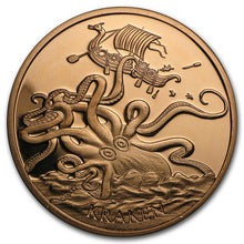 Load image into Gallery viewer, 1 oz Copper Round - Kraken
