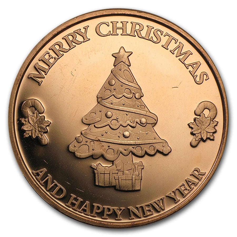 1 oz Copper Round - Christmas Tree