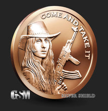 Load image into Gallery viewer, 1 oz Copper Round - Come and Take It
