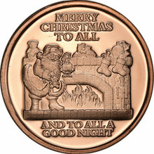 Load image into Gallery viewer, 1 oz Copper Round - Santa at Fireplace
