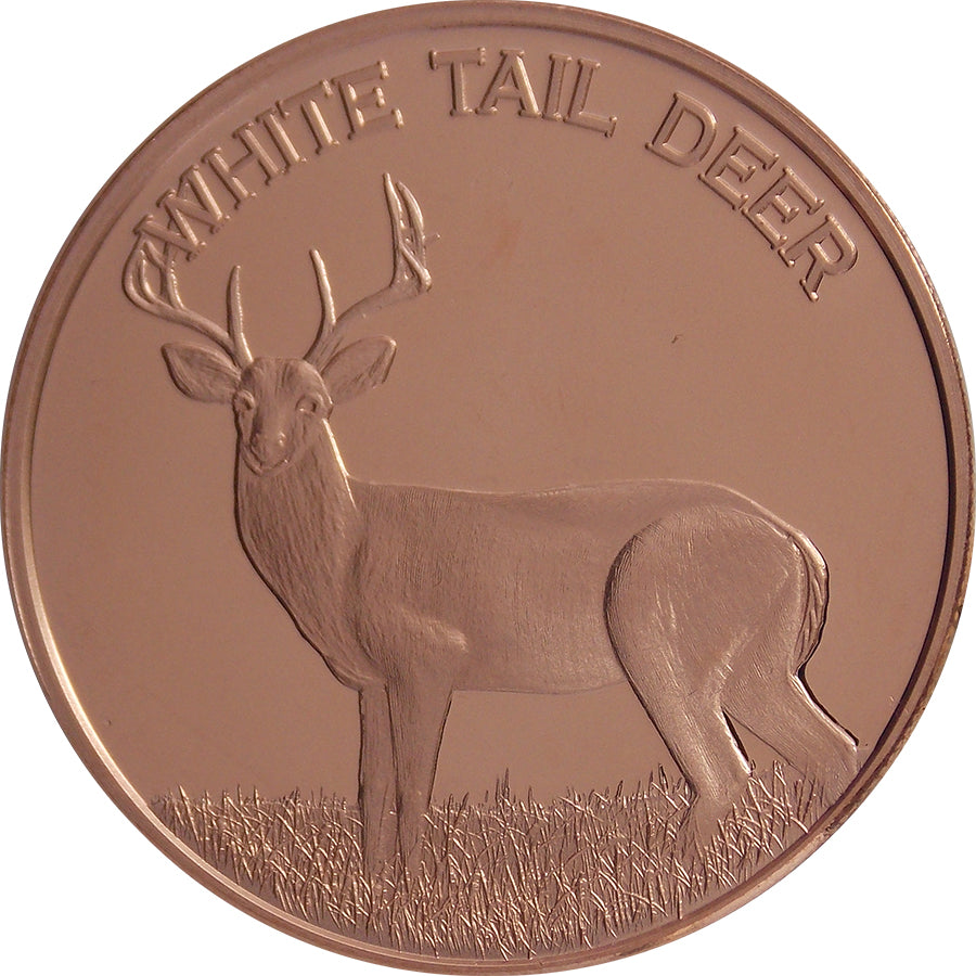 1 oz Copper Round - White Tail Deer