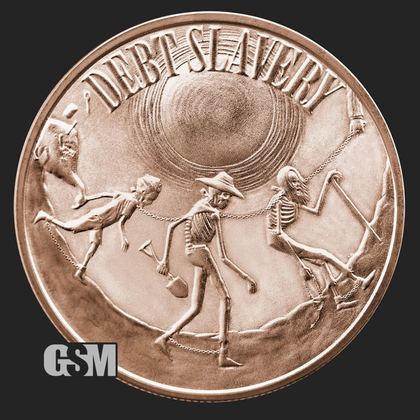 1 oz Copper Round - Debt Slavery