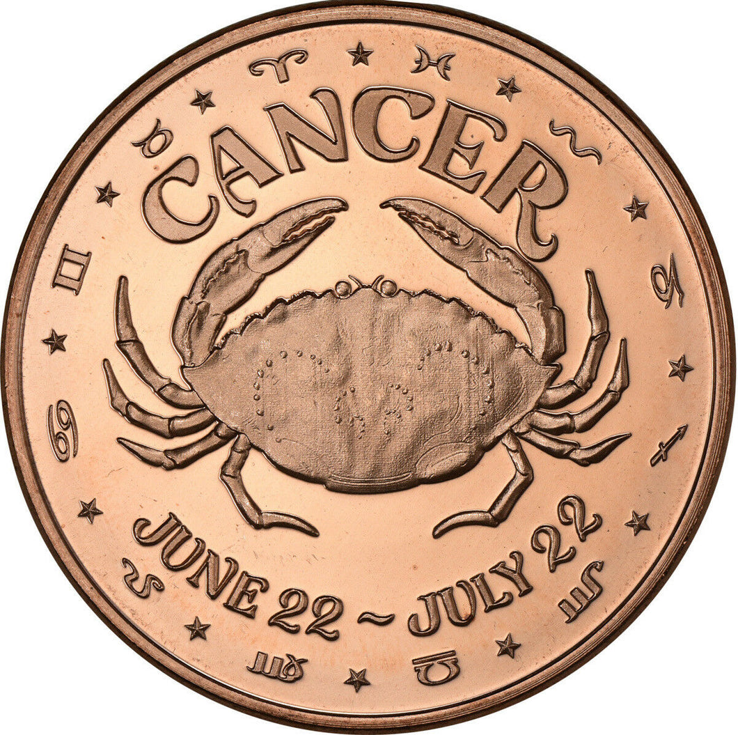 1 oz Copper Round - Cancer