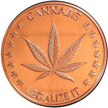 Load image into Gallery viewer, 1 oz Copper Round - Cannabis Legalize It
