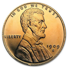 Load image into Gallery viewer, 1 oz Copper Round - 1909 S VDB Lincoln Wheat Cent
