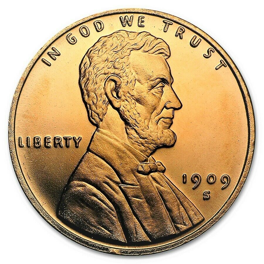 1 oz Copper Round - 1909 S VDB Lincoln Wheat Cent