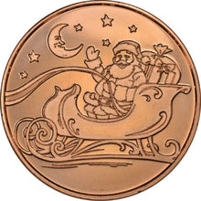 Load image into Gallery viewer, 1 oz Copper Round - Santa in Sleigh
