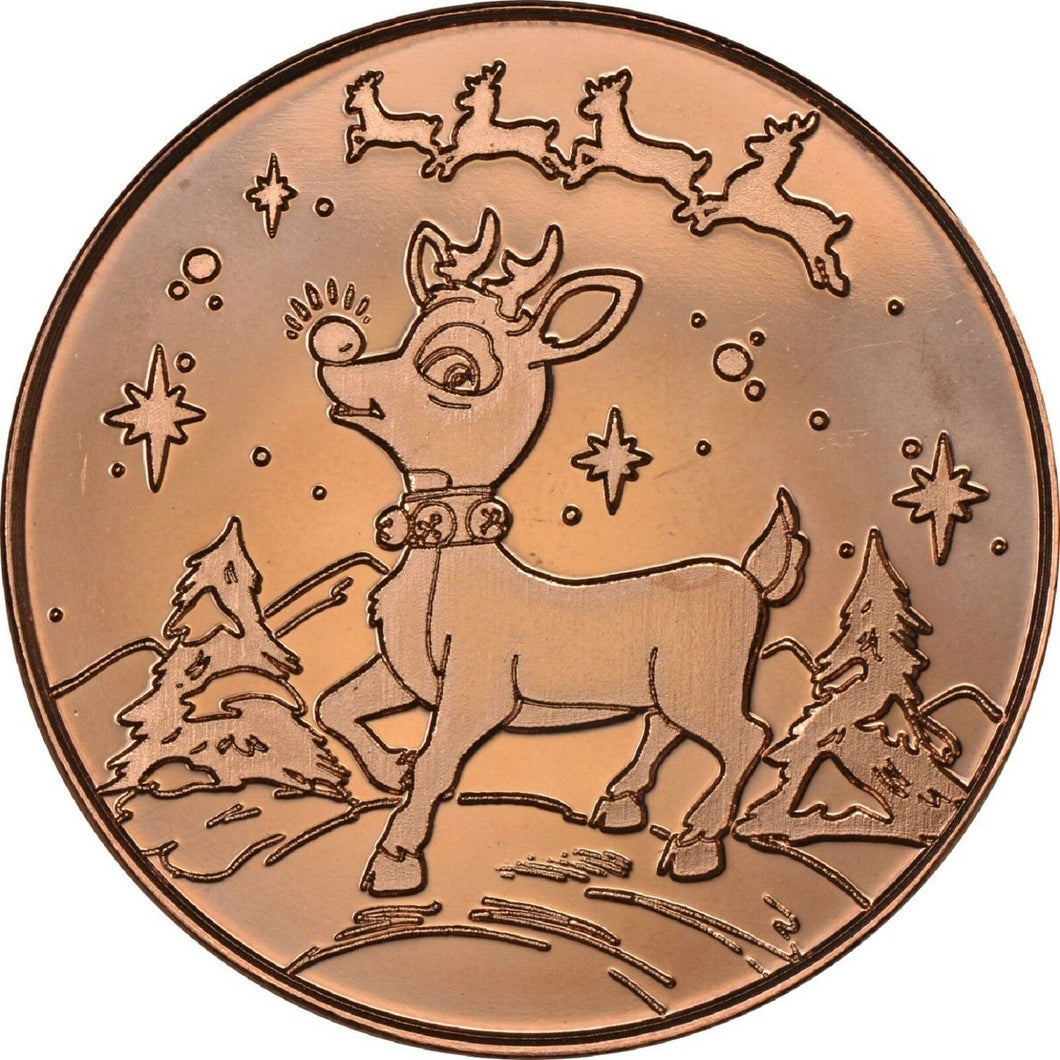 1 oz Copper Round - Rudolph