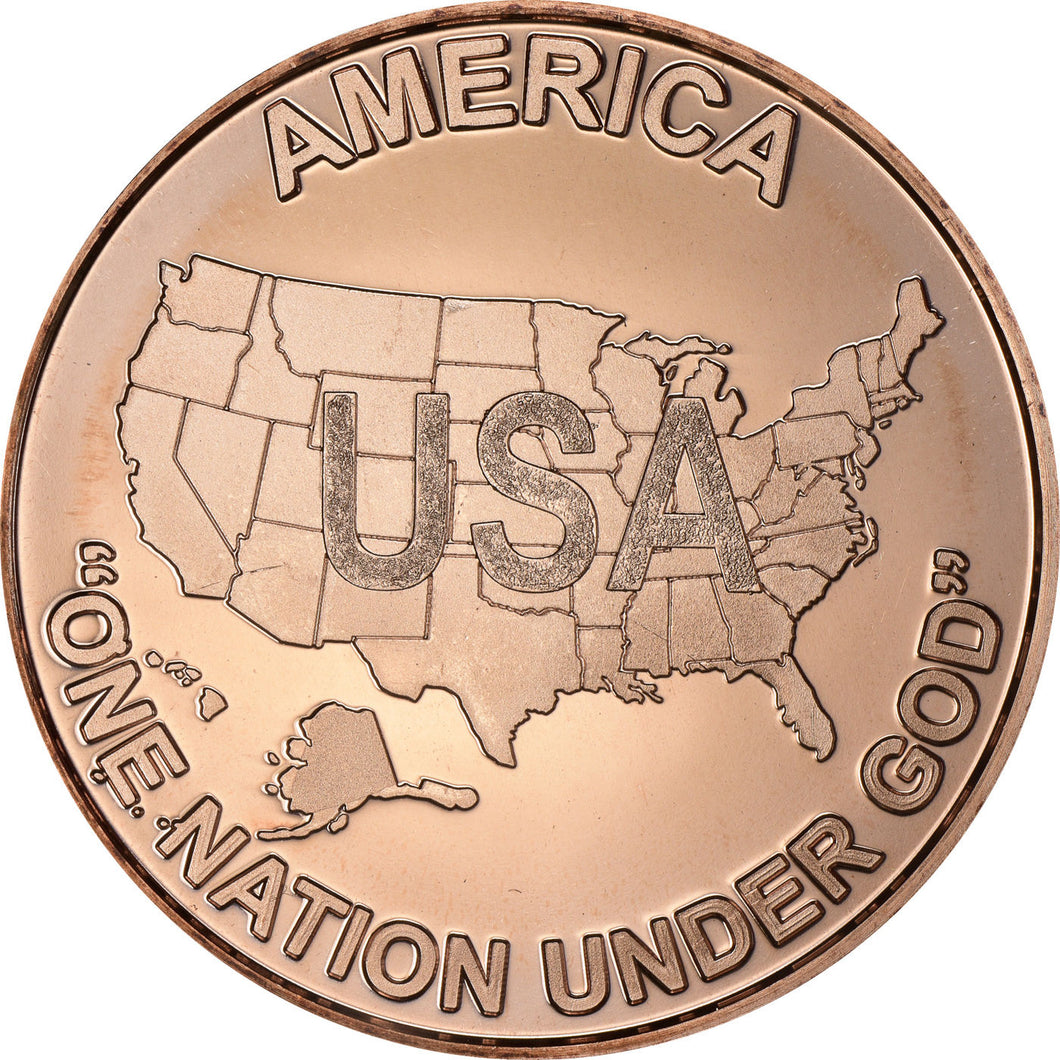 1 oz Copper Round - USA One Nation