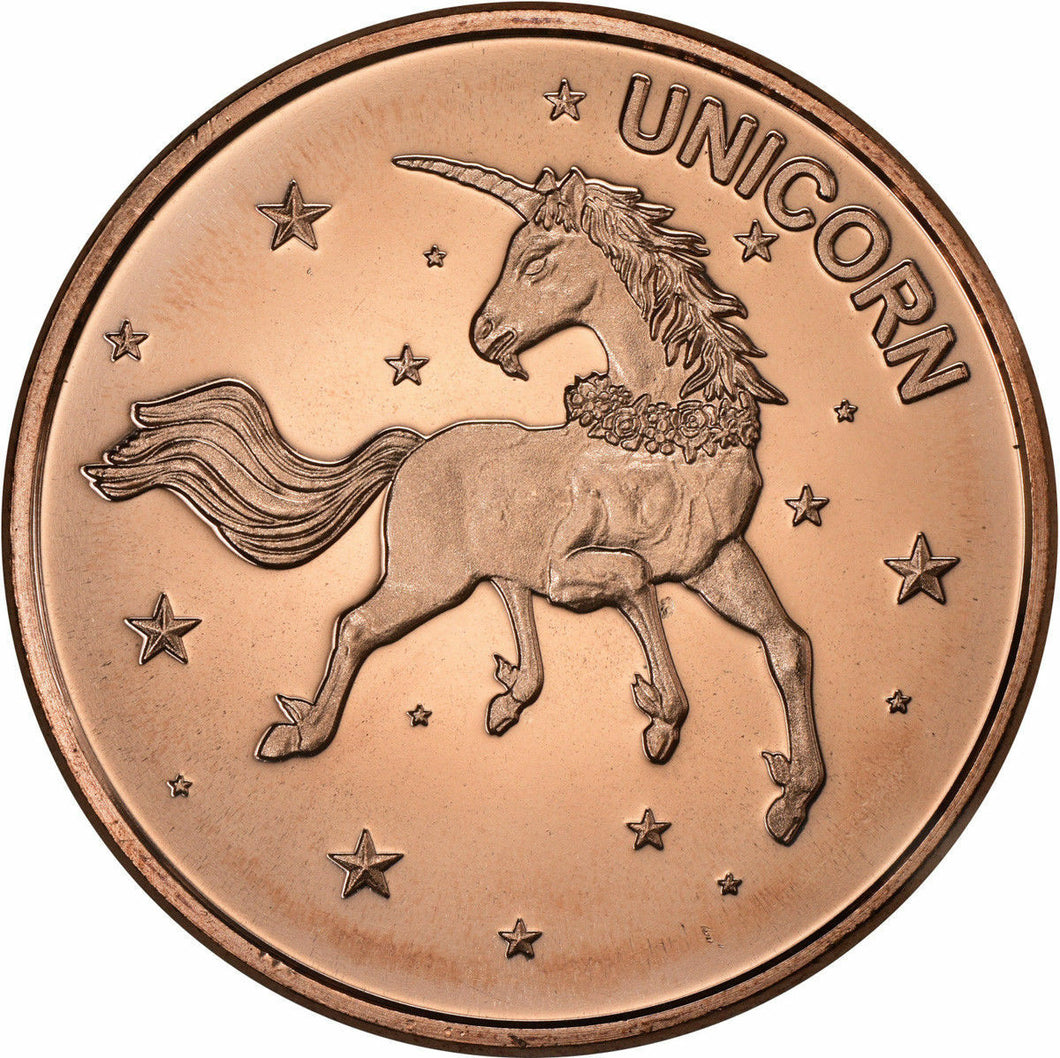 1 oz Copper Round - Unicorn