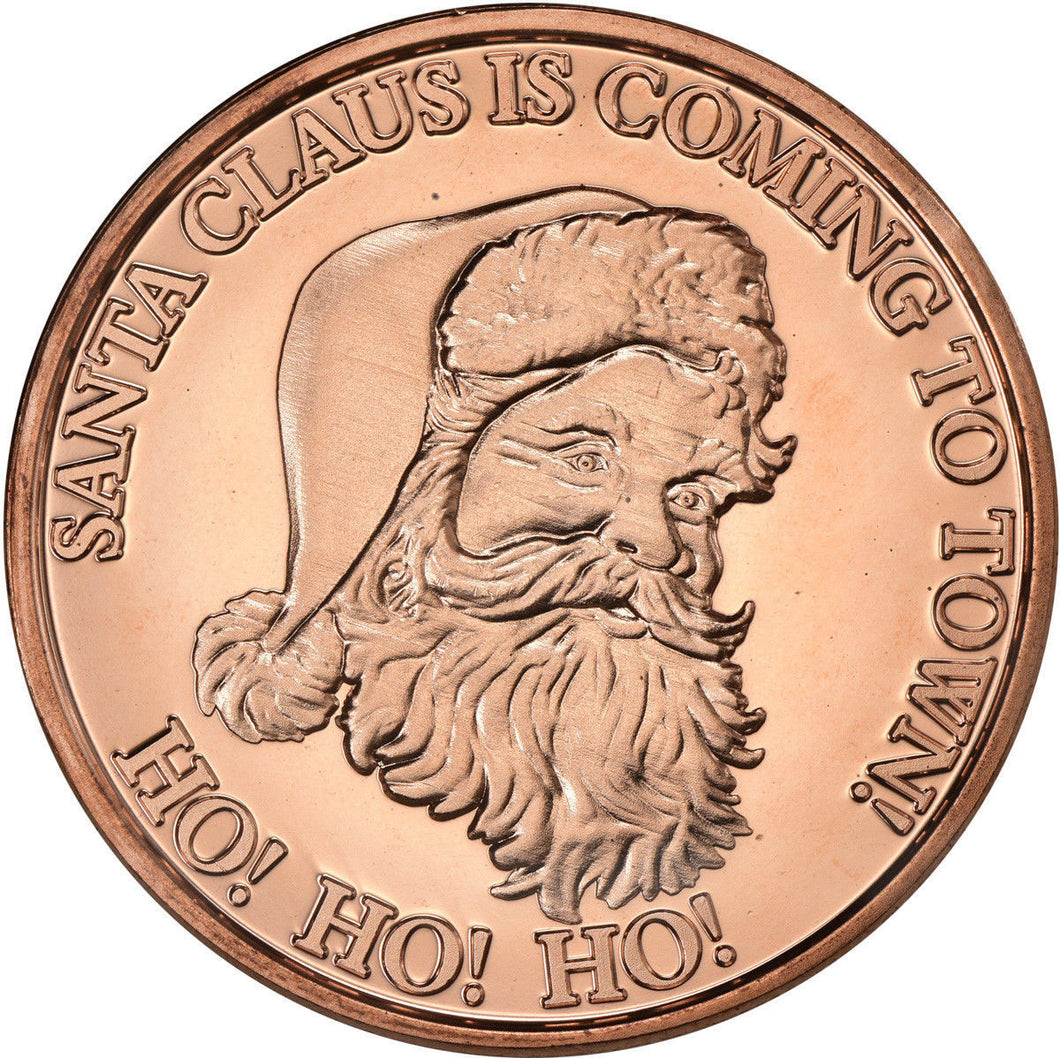 1 oz Copper Round - Santa