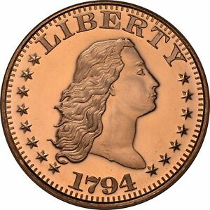 1 oz Copper Round - Flowing Hair Dollar