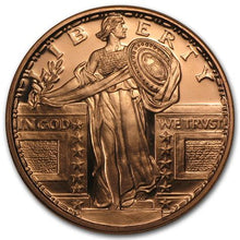 Load image into Gallery viewer, 1 oz Copper Round - Standing Liberty
