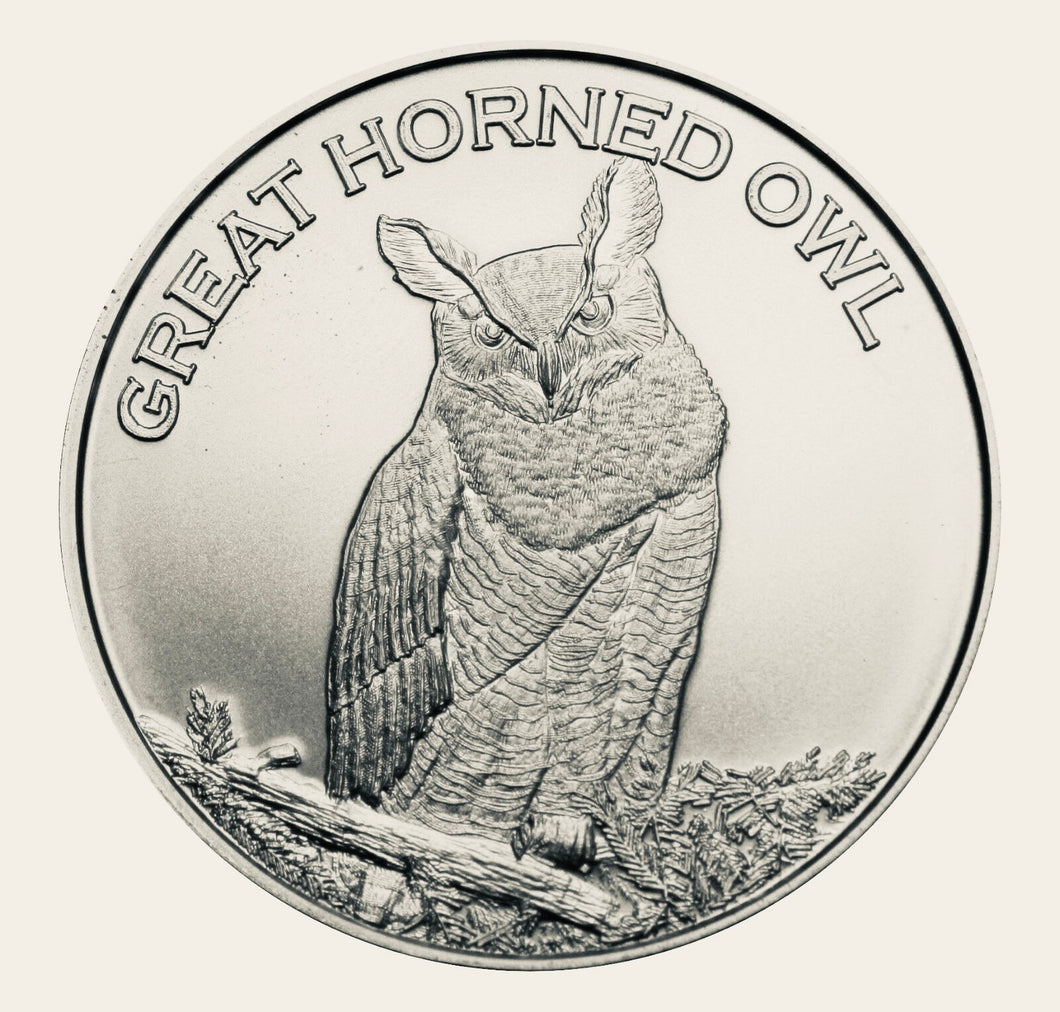 1 oz Silver Round - Great Horned Owl