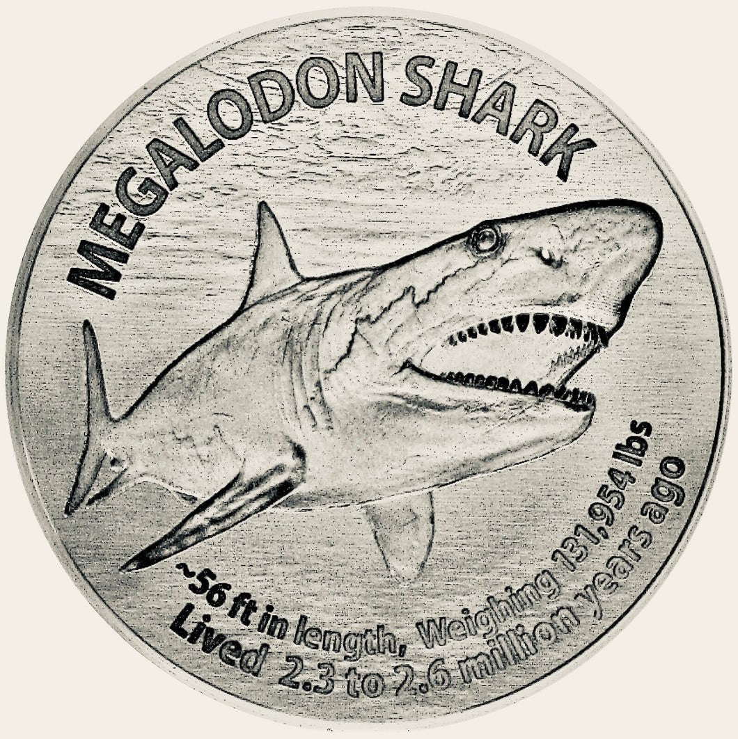 1 oz Silver Round - Megalodon