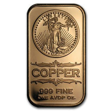 Load image into Gallery viewer, 1 oz Copper Bar - Saint Gaudens
