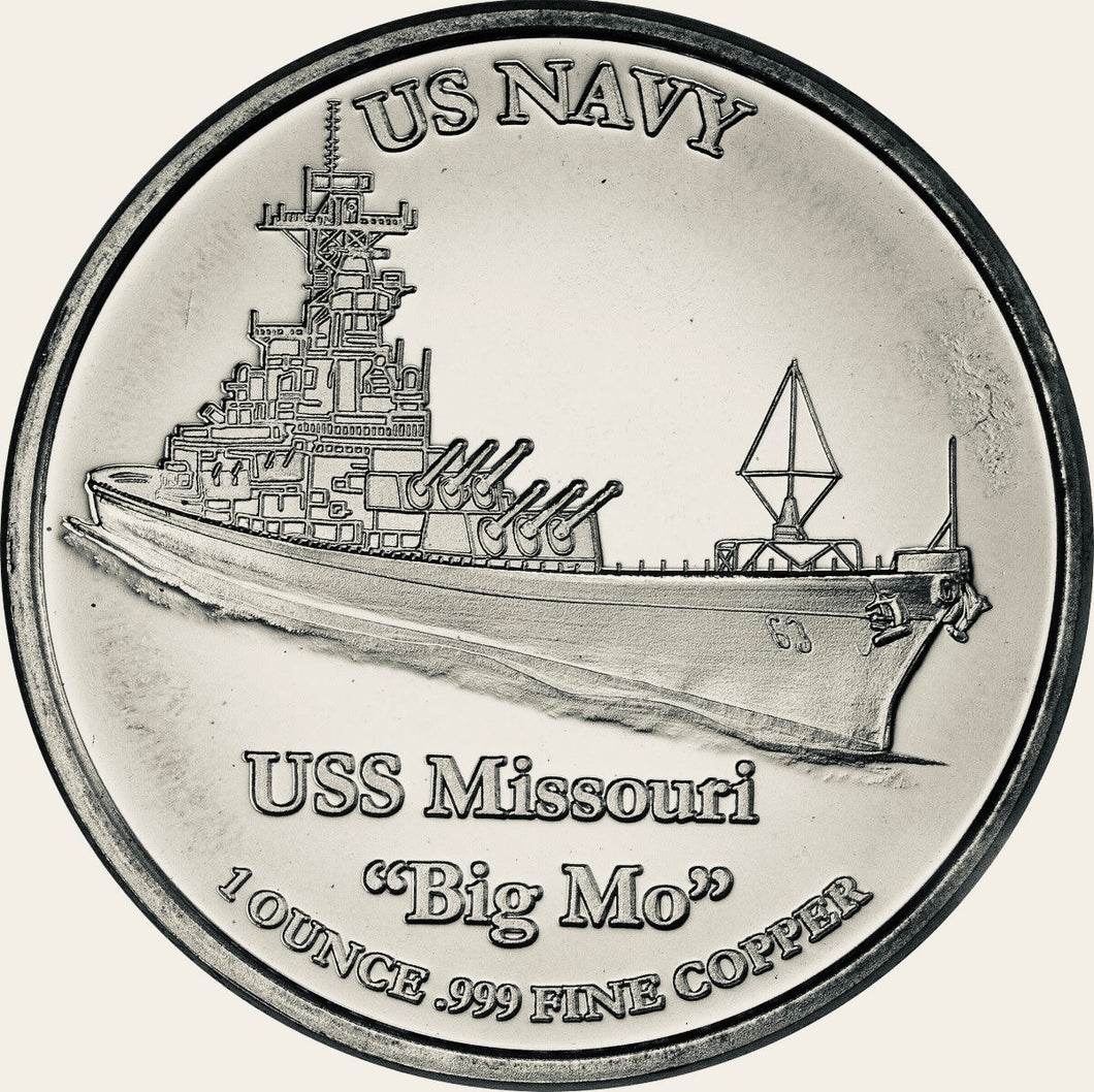 1 oz Silver Round - USS Missouri