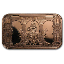 Load image into Gallery viewer, 1 oz Copper Bar - $10 Bison Note
