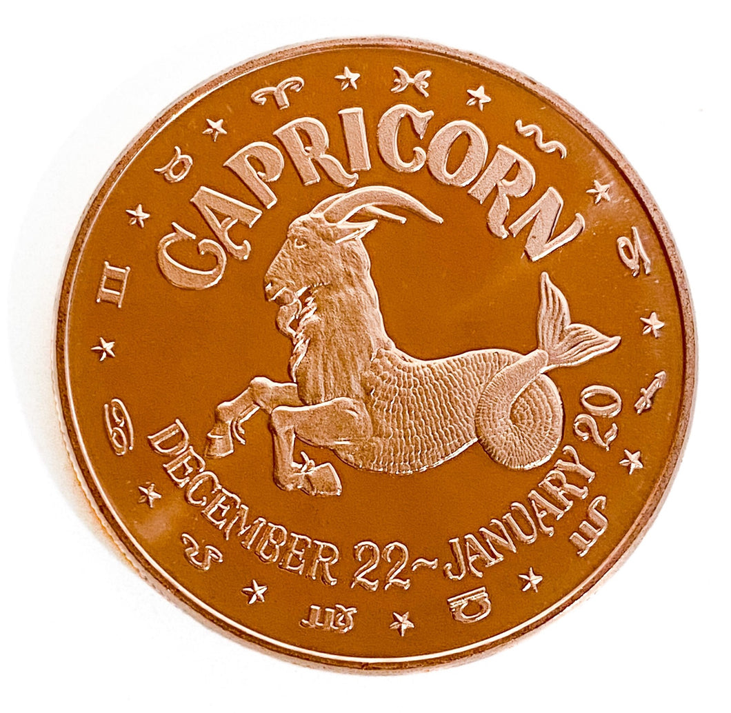 1 oz Copper Round - Capricorn