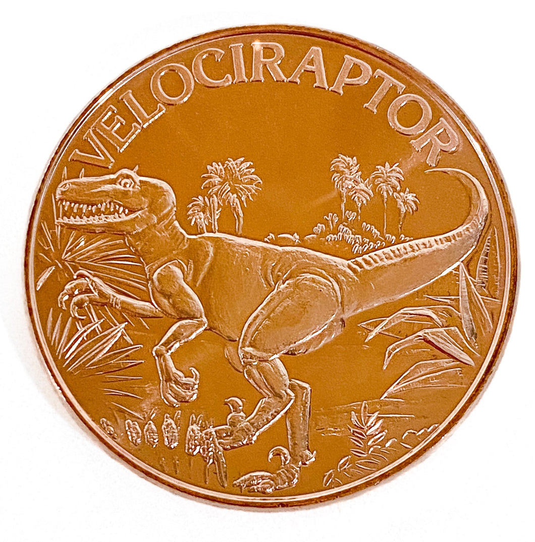 1 oz Copper Round - Velociraptor